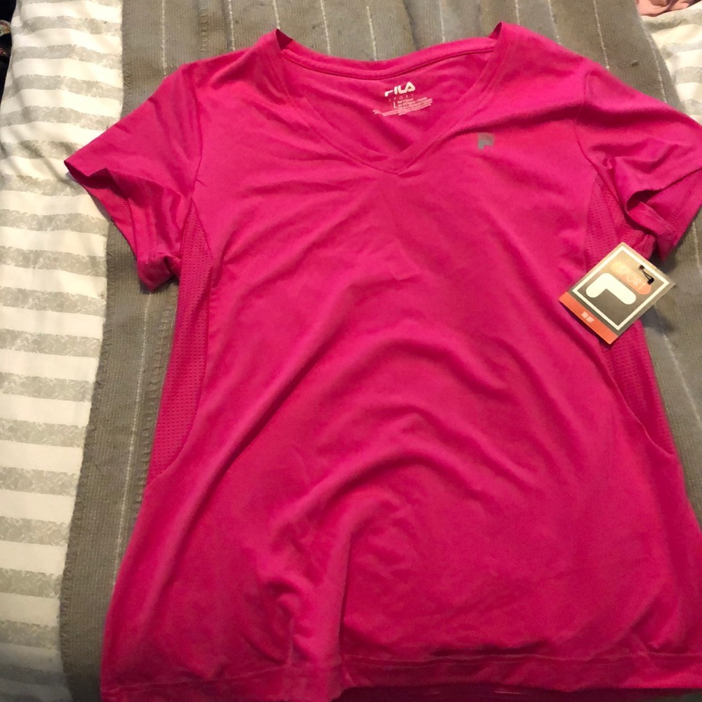 Hot pink Fila work out shirt